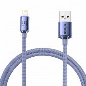 Baseus kabel USB/Lightning 1.2m 2.4A Crystal shine vijoličen CAJY000005
