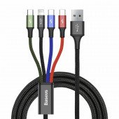 Baseus kabel USB 4v1 Lightning/2xTipC/ Mikro 1.2m tri barve CA1T4-B01