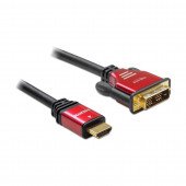HDMI-DVI-D kabel 2m HighSpeed rdeč Delock