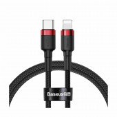 Baseus kabel TipC/Lightning 1m 20W PD Cafule pleten rdeč/črn CATLKLF-91