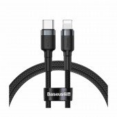 Baseus kabel TipC/Lightning 1m 20W PD Cafule pleten siv/črn CATLKLF-G1