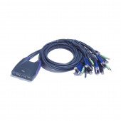 KVM stikalo  4:1 mini VGA/USB/AVDIO s kabli CS64US Aten