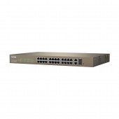 Stikalo 100M 48cm 26xRJ45 24x PoE 2x SFP 2x Giga uplink Tenda Web Smart