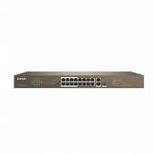 Tenda stikalo 100M 18-port rack 16x PoE 1xSFP, 2xGiga TEF1118P-16-250W