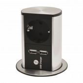Bachmann ELEVATOR potopni stebriček 1x240V, 2x USB 928.020