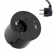 Bachmann Loop in Charge vgradna vtičnica 220V + USB TipC/TipA črna 938.201