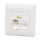 KELine podometna vtičnica 2x RJ45 kotna 80x80 601140-UP