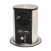Bachmann ELEVATOR potopni stebriček 1x240V, 2x USB 928.020