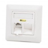 KELine podometna vtičnica 2x RJ45 kotna 80x80 601140-UP