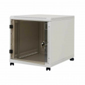 Triton kabinet 12U 620 600x1000 siv sestavljen s kolesi