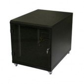 Triton kabinet 12U 620 600x1000 črn sestavljen s kolesi