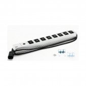 Bachmann razdelilec rack 8xEuro C13 ALU z varovalko siv 333.540