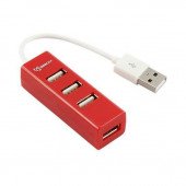 Hub USB  4xA mikro SBOX H-204 rdeč