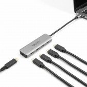 Delock hub USB 3.1 5x TipC 5/Gbps srebrn 64238