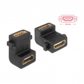 Delock adapter HDMI Ž - HDMI Ž 19-pin kotni vijačenje 65510