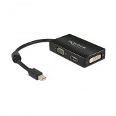 DisplayPort mini- VGA/HDMI/DVI adapter Delock črn