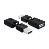 Adapter USB-A M - USB-A Ž pregibni 180°/360° Delock