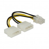 Adapter DC 2x Molex M - 6pin za grafične kartice PCI-express 0,15m Delock