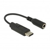 Adapter-AVDIO USB Tip-C - Jack 3,5Ž stereo 14cm črn Delock