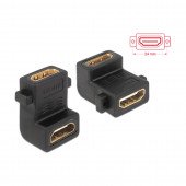 Adapter HDMI Ž - HDMI Ž 19-pin kotni vijačenje Delock