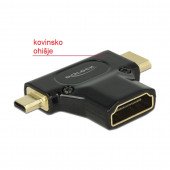 Adapter HDMI-C Mini M / HDMI-D mikro M - HDMI Ž Delock