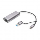 Pretvornik USB - Mrežni USB A-UTP 2.5G USB-C + USB A Digitus