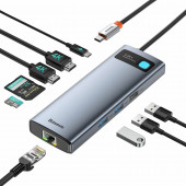 Baseus priklopna postaja USB 3.2 TipC 9v1 4K siva WKWG060013