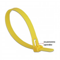 Delock vezice 200x7,5mm za večkratno uporabo rumene pak/100 18759