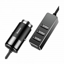 Pretvornik USB - 12V avtomobilski 4x Tip A 5.5A, črn Baseus