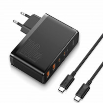 Baseus polnilec 100W USB 2xTipC 2xTipA GaN2 ProQC PD črn CCGAN2P-L01
