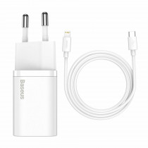 Baseus polnilec s kablom 20W TipC/ Lightning bel QC Super Si TZCCSUP-B02