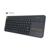 Logitech tipkovnica K400 Plus SLO brezžična Touch Unifying črna 920-008385