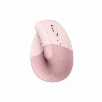 Logitech miška vertikalna Lift brezžična roza 910-006478