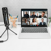 Digitus mikrofon USB kondenzatorski s stojalom Prof. za Podcast in Streaming
