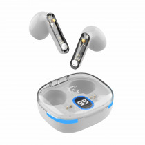 WHITE SHARK slušalke HYPERBEAT bele bluetooth z mikrofonom GEB-TWS37