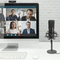 Digitus mikrofon USB kondenzatorski s stojalom Studio za Podcast in Streaming
