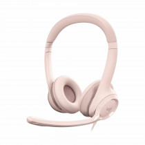 Logitech slušalke+mikrofon H390 roza 981-001281