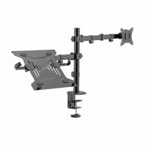 SBOX namizni nosilec za monitor s polico za prenosnik LCD-LM01-2 črn