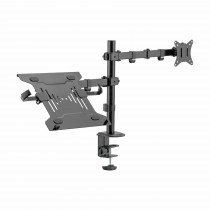 SBOX namizni nosilec za monitor s polico za prenosnik LCD-LM01-2 črn