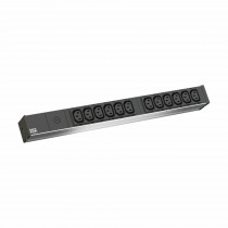 Bachmann razdelilec rack 12xEuro C13 ALU - varovalka črno/siv 800.2284