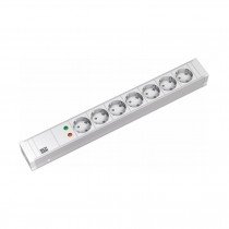 Bachmann razdelilec rack 7x220V ALU siv prenapetostna zaščita 2m 333.004
