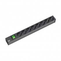 Bachmann razdelilec rack 8x220V ALU + stikalo črn