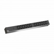 Bachmann razdelilec rack 12xEuro C13 ALU - varovalka črno/siv 800.2284