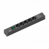 Bachmann razdelilec rack 5x220V Connect Line 2x USB A/C prenapetostna zaščita 2m