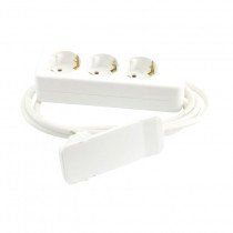 Bachmann podaljšek s ploščatim vtikačem 3x220V 1,5m FLAT PLUG bel 933.007