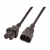Napajalni kabel 220V podaljšek C14 - C15 1m črn EFB