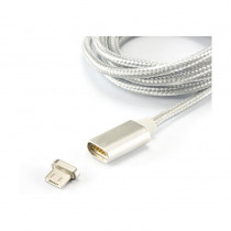 Kabel USB A-B mikro  1m magnetni srebrn SBOX