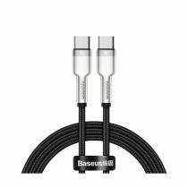 Baseus kabel USB C-C 1m 100W 20V 5A Cafule Metal pleten črn CATJK-C01