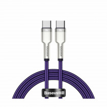 Kabel USB C-C 1m 100W 20V5A Cafule Metal vijoličen pleten Baseus