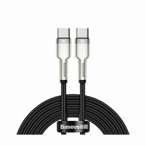 Kabel USB C-C 2m 100W 20V5A Cafule Metal črn pleten Baseus